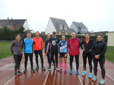 Une séance de gestion d'allure en compétition pas si évidente que cela.Mais nos valeureux triathlète